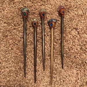 Bundle of 5 Gemstone HairSticks